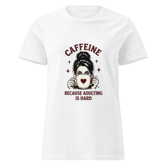 "Caffeine Because Adulting Is Hard" Softstyle T-shirt by Doll Faced Rebellion