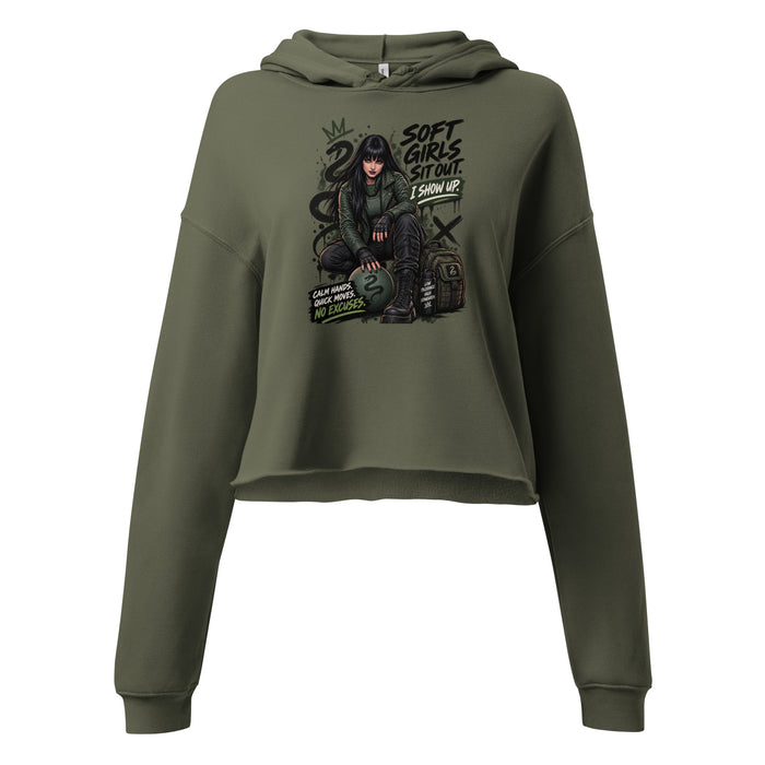 "Soft Girls Sit Out" Cropped Hoodie by Doll Faced Rebellion
